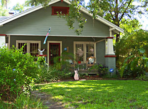 Before photo of bay-friendly make-over house front yard