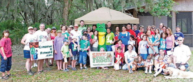 Participants at the 2012 Tampa area Save the Frogs Day event pose for a group photo at Camp Bayou.