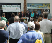 Crowd of visitors listen to speakers at the Project Get Ready Tampa Bay event