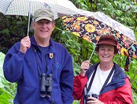 Suzanne isn’t all work – she’s traveled afar to places as diverse as Africa and Alaska to experience nature. She’s shown here with Steve on a 2010 trip to Panama. Photo by Holly Greening