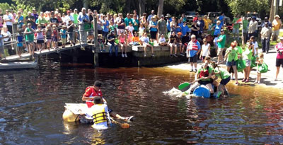 Volunteers climbed in kayaks to clean up the Hillsborough River last Fall.