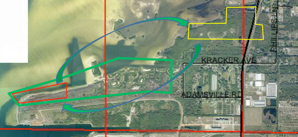 HMS Global proposes trading a 20-acre site at the western tip of Schultz Preserve for a 46-acre inland site.