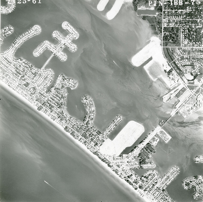 Dredging operations transformed Boca Ciega Bay along Redington Beach and Madeira Beach. Image courtesy of Archives and Library, Heritage Village.